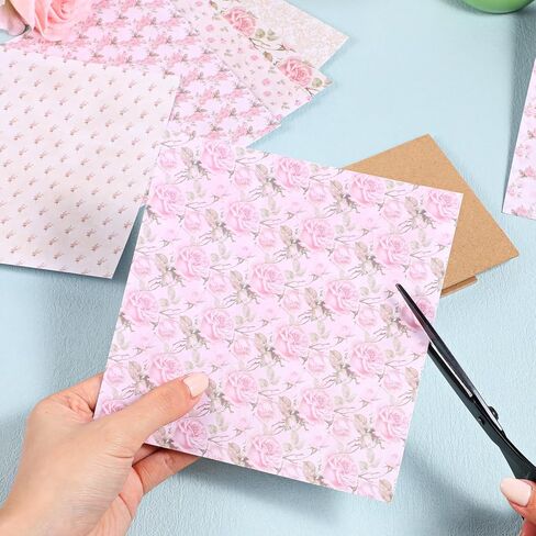 24 Sheets 6 X 6 Inch Scrapbook Paper, Pastel Floral Patterns Decorative Craft Paper, Folded Flat for DIY Background Cards Art Photo Album Decor Junk Journals Decoration in Saudi Arabia
