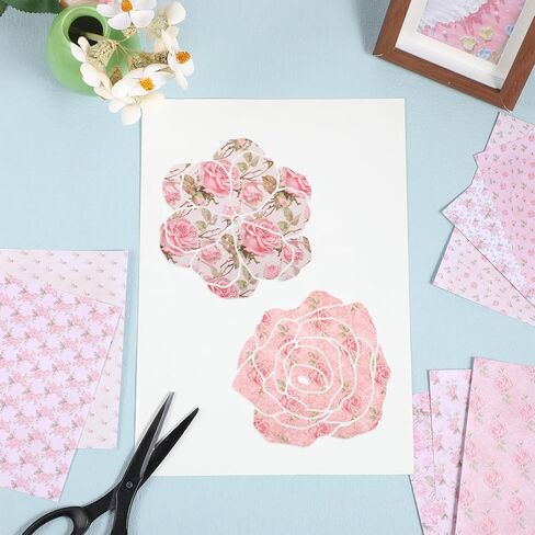 24 Sheets 6 X 6 Inch Scrapbook Paper, Pastel Floral Patterns Decorative Craft Paper, Folded Flat for DIY Background Cards Art Photo Album Decor Junk Journals Decoration in Saudi Arabia