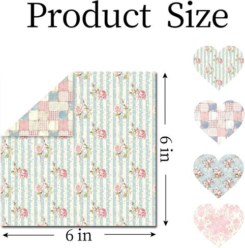 ورق قصاصات الزهور الوردية مقاس 6 × 6 مزدوج الجوانب بنمط الأزهار لوحة ورق حرفية مزخرفة لصنع البطاقات DIY ألبومات الصور غير المرغوب فيها 24 ورقة in Kuwait