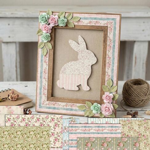 ورق قصاصات الزهور الوردية مقاس 6 × 6 مزدوج الجوانب بنمط الأزهار لوحة ورق حرفية مزخرفة لصنع البطاقات DIY ألبومات الصور غير المرغوب فيها 24 ورقة in Kuwait