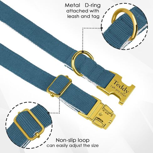 Personalized Dog Collar with Gold Metal Buckle, Velvet Custom Dog Collars for Small, Medium & Large Dogs – Puppy Collars with Metal Buckle, 4 Sizes, 8 Colors (Light Brown, S, 9"-12") in Saudi Arabia