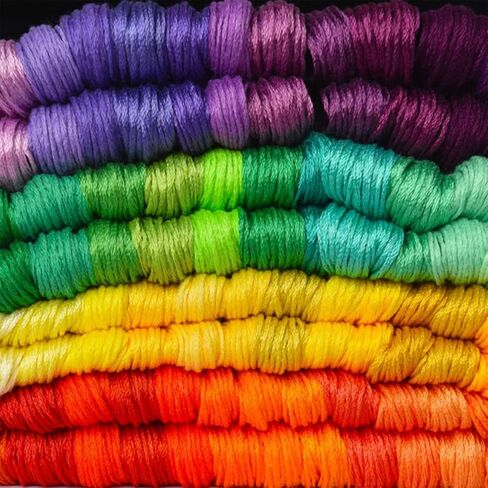 Colorful Embroidery Floss 100 Skeins Cross Stitch Threads Embroidery Thread for Hand Embroidery Friendship Bracelets String Cross Stitch Painting Bracelet Yarn Craft Floss in Saudi Arabia
