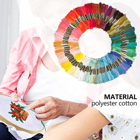 Colorful Embroidery Floss 100 Skeins Cross Stitch Threads Embroidery Thread for Hand Embroidery Friendship Bracelets String Cross Stitch Painting Bracelet Yarn Craft Floss in Saudi Arabia