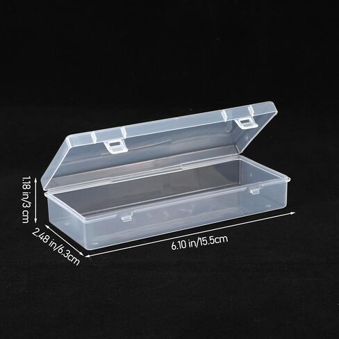 YBEATY 3 Pcs Small Plastic Storage Containers Clear Storage Boxes with Hinged Lids Transparent Organizers Cases Rectangular for Beads Jewelry Projects Game Pieces Other Art Craft Items in Saudi Arabia
