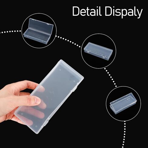 YBEATY 3 Pcs Small Plastic Storage Containers Clear Storage Boxes with Hinged Lids Transparent Organizers Cases Rectangular for Beads Jewelry Projects Game Pieces Other Art Craft Items in Saudi Arabia