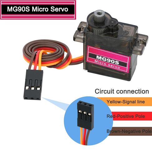 3 Pcs MG90S Micro Servo Motor Full Metal Gear Compatible with for Arduino Raspberry Pi RC DIY in Kuwait