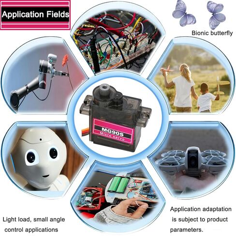 3 Pcs MG90S Micro Servo Motor Full Metal Gear Compatible with for Arduino Raspberry Pi RC DIY in Kuwait