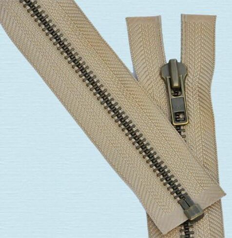 24" Jacket Zipper Heavy Weight ~ YKK #7 Antique Brass Separating ~ 573 Beige (1 Zipper) in Saudi Arabia