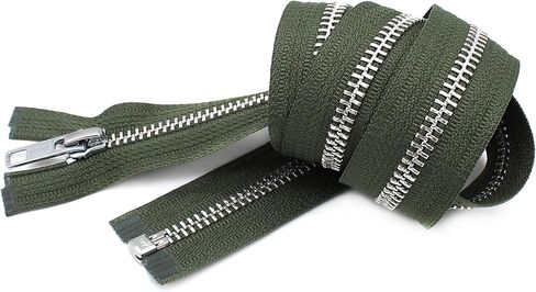 26" Jacket Zipper, YKK #5 Aluminum Metal ~ Medium Weight ~ Separating ~ 567 Olive Green (1 Zipper/Pack) in Saudi Arabia