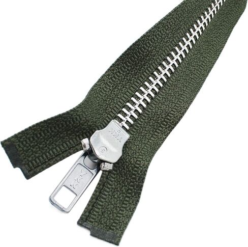 26" Jacket Zipper, YKK #5 Aluminum Metal ~ Medium Weight ~ Separating ~ 567 Olive Green (1 Zipper/Pack) in Saudi Arabia