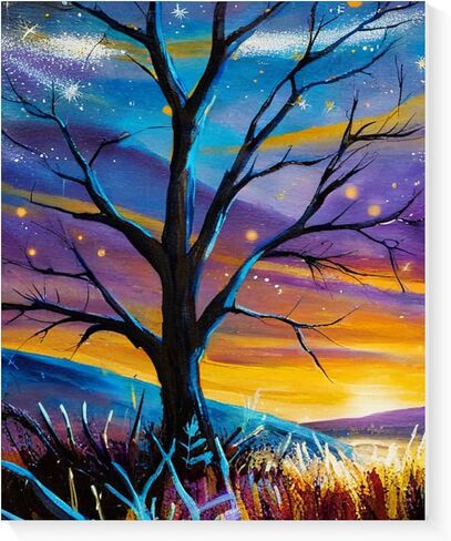 Qoosea Paint by Numbers Kit for Adults: DlY Painting Kits for Beginners with Frame Starry Painting Kit for Beginners Adults Fun Number Painting Art for Home Decor Gift for Girl Boys Teen 9.5×12inch in Saudi Arabia