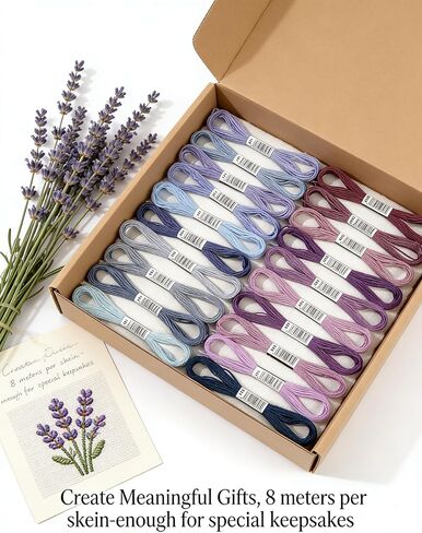 Embroidery Thread & Floss, 20-Color Provence Purple Series, 8 Meters/Skein (160M Total), for Friendship Bracelets, Cross Stitch & Tassels in Saudi Arabia
