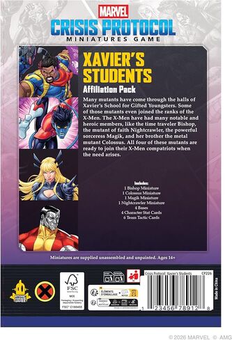 Asmodee Marvel: Crisis Protocol Xavier's Student Affiliation Pack - تتميز بالعملاق وماجيك والأسقف والزاحف الليلي، لعبة الأبطال الخارقين على الطاولة، للأعمار من 14 عامًا فما فوق، لاعبان، وقت لعب لمدة 90 دقيقة in Saudi Arabia