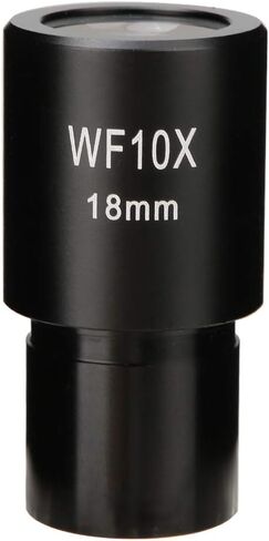 Biological Microscope Eyepiece WF10X 18mm Wide Angle Optical Lens with Scale Durable Metal Construction Bright Clear Image for Laboratory Research Science Education 23.2mm D in Kuwait
