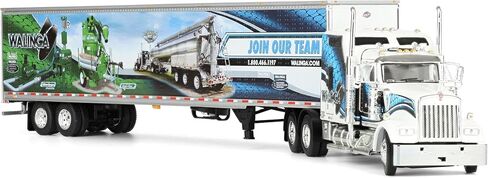 First Gear DCP 1/64 Kenworth W900L Studio Sleeper with 53ft Utility Trailer, Walinga Join Our Team Dealer Exclusive 60-2167 in Saudi Arabia