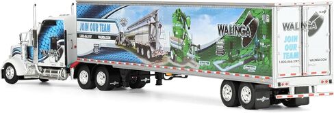 First Gear DCP 1/64 Kenworth W900L Studio Sleeper with 53ft Utility Trailer, Walinga Join Our Team Dealer Exclusive 60-2167 in Saudi Arabia