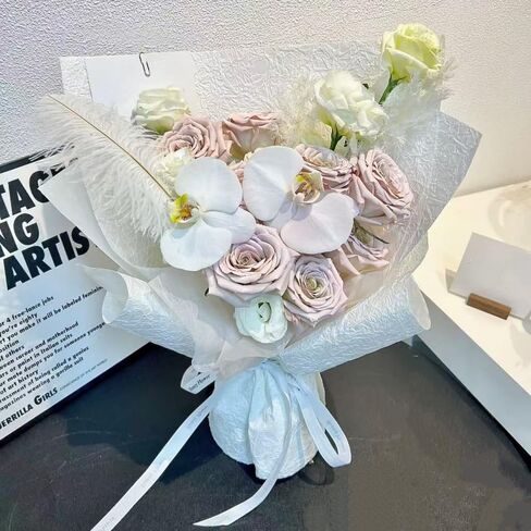 BBJ WRAPS Handmade Textured Flower Wrapping Paper, Micro-Waterproof Floral Bouquet Wrapping Paper, Ideal Thick Flower Paper for Bouquets Floral Arrangements, 5 Sheets, 22.8 × 22.8 Inch in Saudi Arabia