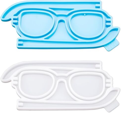ZORZA 2Pcs Eyeglasses Shaped Mold DIY Flexible Eyeglasses Glasses Frames Crystal Epoxy Mold Decor(Color Random) in Saudi Arabia