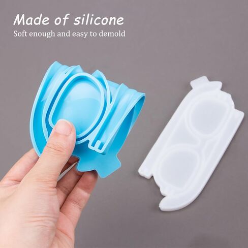 ZORZA 2Pcs Eyeglasses Shaped Mold DIY Flexible Eyeglasses Glasses Frames Crystal Epoxy Mold Decor(Color Random) in Saudi Arabia