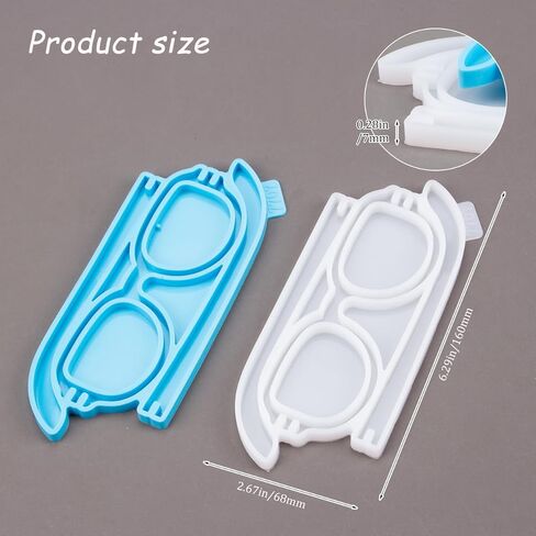 ZORZA 2Pcs Eyeglasses Shaped Mold DIY Flexible Eyeglasses Glasses Frames Crystal Epoxy Mold Decor(Color Random) in Saudi Arabia