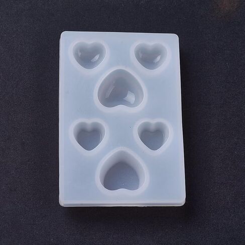 1 Pc Heart Silicone Molds, Resin Casting Molds for DIY Cake Decoration Chocolate Candy Craft Necklace UV Resin Epoxy Resin Pendant Jewelry Making, 64x43x7mm, Inner Size: 11-15x10-16mm in Saudi Arabia