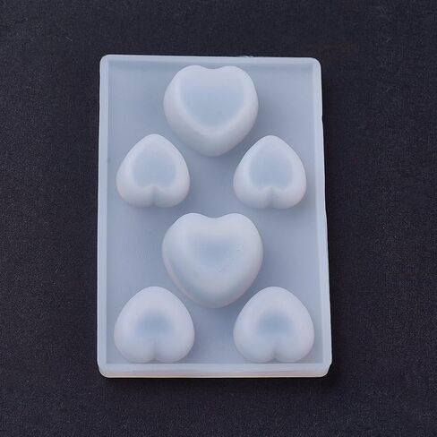 1 Pc Heart Silicone Molds, Resin Casting Molds for DIY Cake Decoration Chocolate Candy Craft Necklace UV Resin Epoxy Resin Pendant Jewelry Making, 64x43x7mm, Inner Size: 11-15x10-16mm in Saudi Arabia