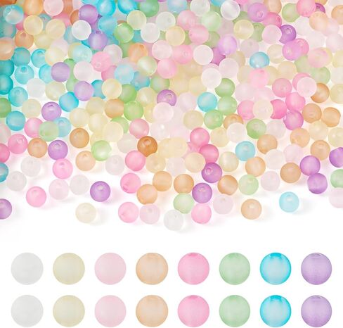 400Pcs 6mm Acrylic Beads Frosted Pony Bead Candy Color Small Pastel Beads Round Kandi Bead Spacers for Crafts DIY Necklace Bracelets Keychain Lanyards Jewelry Making Supplies in Saudi Arabia