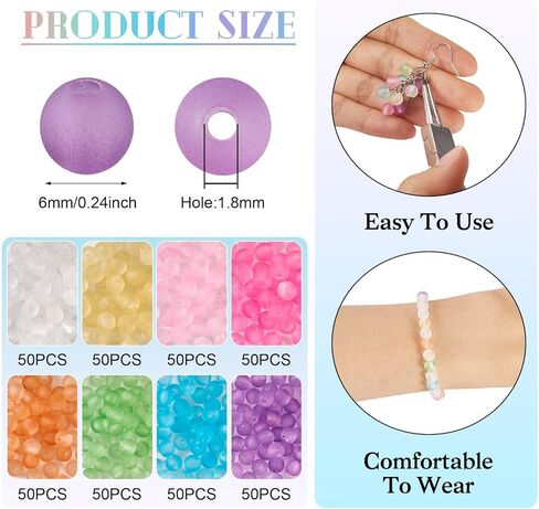 400Pcs 6mm Acrylic Beads Frosted Pony Bead Candy Color Small Pastel Beads Round Kandi Bead Spacers for Crafts DIY Necklace Bracelets Keychain Lanyards Jewelry Making Supplies in Saudi Arabia