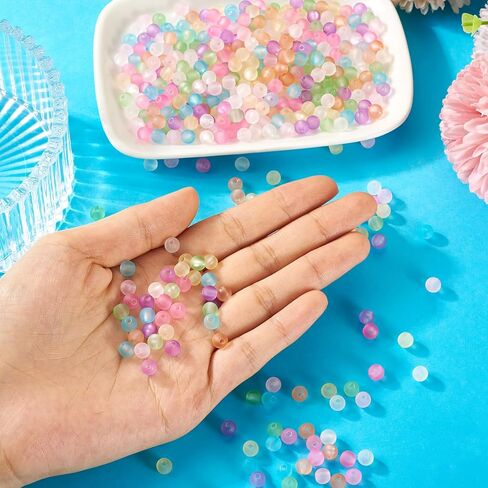 400Pcs 6mm Acrylic Beads Frosted Pony Bead Candy Color Small Pastel Beads Round Kandi Bead Spacers for Crafts DIY Necklace Bracelets Keychain Lanyards Jewelry Making Supplies in Saudi Arabia