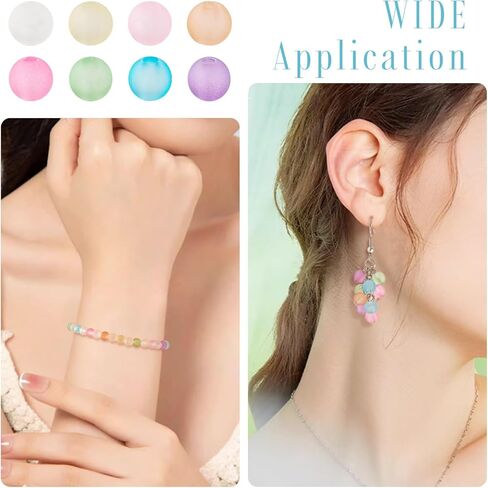 400Pcs 6mm Acrylic Beads Frosted Pony Bead Candy Color Small Pastel Beads Round Kandi Bead Spacers for Crafts DIY Necklace Bracelets Keychain Lanyards Jewelry Making Supplies in Saudi Arabia
