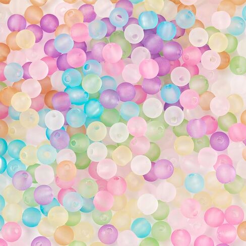 400Pcs 6mm Acrylic Beads Frosted Pony Bead Candy Color Small Pastel Beads Round Kandi Bead Spacers for Crafts DIY Necklace Bracelets Keychain Lanyards Jewelry Making Supplies in Saudi Arabia