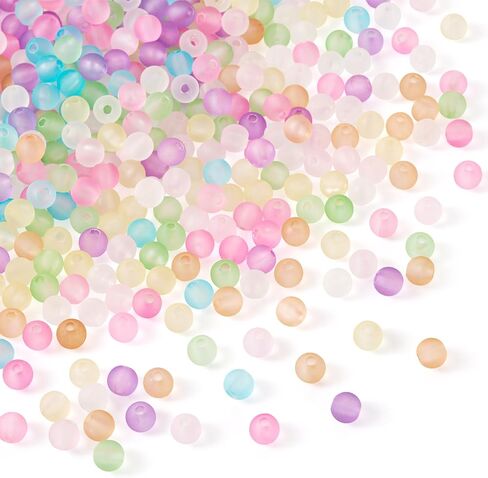 400Pcs 6mm Acrylic Beads Frosted Pony Bead Candy Color Small Pastel Beads Round Kandi Bead Spacers for Crafts DIY Necklace Bracelets Keychain Lanyards Jewelry Making Supplies in Saudi Arabia
