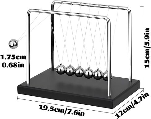 LANIAKEA Newtons Cradle Balance Balls Newtons Cradle Pendulum with 7 Balls Black Wooden Base Desk Balance Ball Office Home Desk Decoration in Saudi Arabia