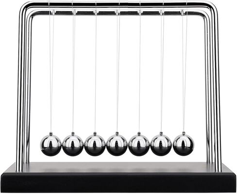 LANIAKEA Newtons Cradle Balance Balls Newtons Cradle Pendulum with 7 Balls Black Wooden Base Desk Balance Ball Office Home Desk Decoration in Saudi Arabia