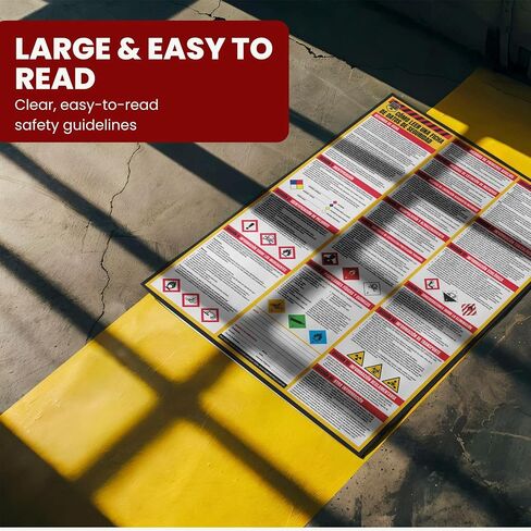 Performore Bilingual SDS Safety Poster Set Spanish English 2 Pack 24x33 Workplace Hazard Communication Sign UV Coated Paper OSHA Reference Chart in Saudi Arabia