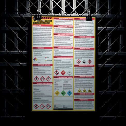Performore Bilingual SDS Safety Poster Set Spanish English 2 Pack 24x33 Workplace Hazard Communication Sign UV Coated Paper OSHA Reference Chart in Saudi Arabia