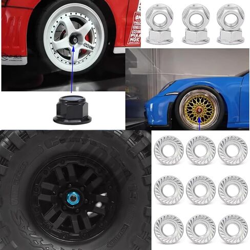 40 Pack RC Car Hex Nuts Replacement M4 M6 Hex Wheel Hub Nut for 12mm Hex RC Wheels and Tires Remote Control Car 4WD High Speed Electric Off-Road RC Truck All Terrain Rock Crawler in Saudi Arabia