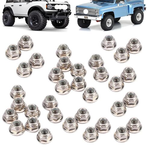 40 Pack RC Car Hex Nuts Replacement M4 M6 Hex Wheel Hub Nut for 12mm Hex RC Wheels and Tires Remote Control Car 4WD High Speed Electric Off-Road RC Truck All Terrain Rock Crawler in Saudi Arabia