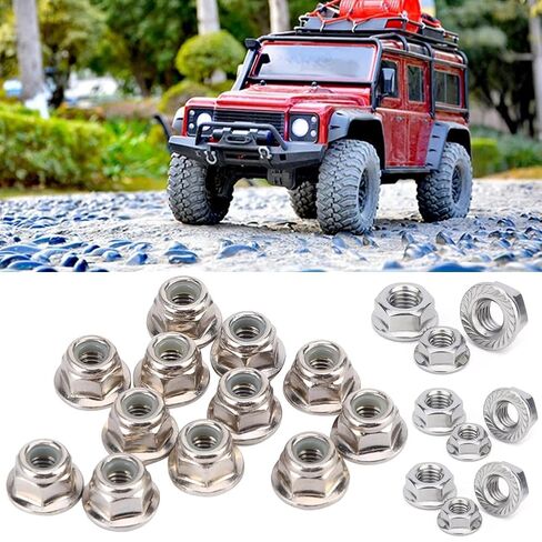 40 Pack RC Car Hex Nuts Replacement M4 M6 Hex Wheel Hub Nut for 12mm Hex RC Wheels and Tires Remote Control Car 4WD High Speed Electric Off-Road RC Truck All Terrain Rock Crawler in Saudi Arabia