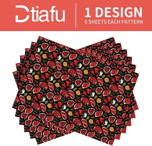 ورق تغليف لحم البقر المضحك من Dtiafu للرجال والنساء الشيف - غلاف هدايا طعام اللحوم للاحتفال بعيد الميلاد - 20 × 28 بوصة لكل ورقة (6 ورقات) in Saudi Arabia