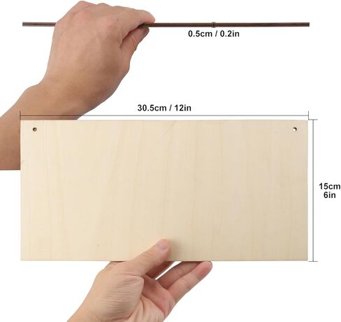 10 PCS 6 x 12 Inch Blank Wooden Signs, 6x12 Unfinished Rectangle Hanging Wooden Plaque, Hanging Wood Sign with Rope for DIY Crafts and Home Decor(Thickness 0.2 Inch) in Saudi Arabia