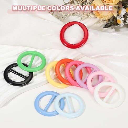 PATIKIL 8 Pcs T-Shirt Tie Clips, Plastic Silk Scarf Ring Clip Waist Knotted Buckle Rings Fashion Round Circle Buckles for Women Clothing Scarves Hat Decor Wrap Holders, Red in Saudi Arabia