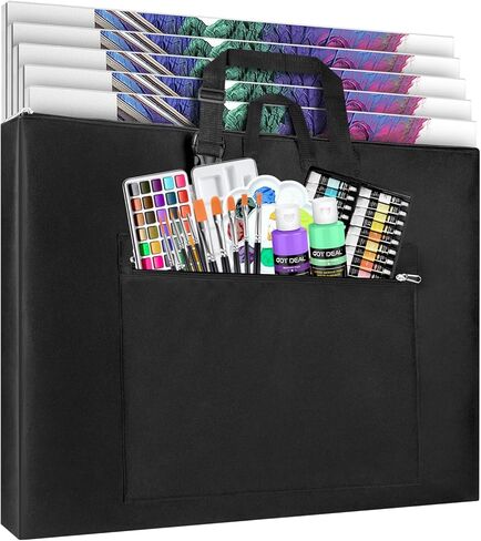 GOTIDEAL Light Weight Art Portfolio Bag,Side Widening, 24x36 Inches Waterproof Art Portfolio Case with Shoulder&Handle Carry, Storage Carrying Bag for Artwork Sketch Drawing Canvas Photography Poster in Kuwait