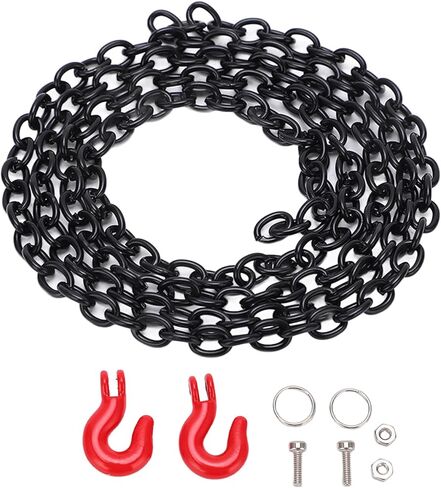 RC سيارة معدنية سحب هوك سلسلة الديكور تسلق التحكم عن بعد اكسسوارات السيارات SCX10 أسود حوالي 79 سم in Kuwait