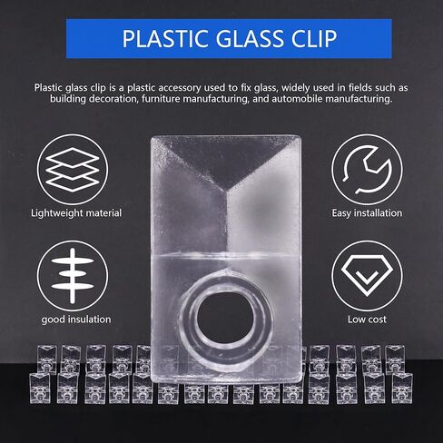 30 Sets Clear Mirror Holder Clips, Invisible Wall Mounting Hardware Mirror Hanging Kit for Frameless Bathroom Mirrors/Glass Photo Frames with Screws & Hollow Wall Anchors in Kuwait