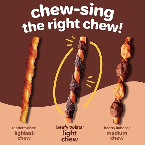 Hartz Oinkies Beefy Twists with 100% Real Beef Flavorful Beefhide-Free Natural Dog Treats, 14 Count in Saudi Arabia