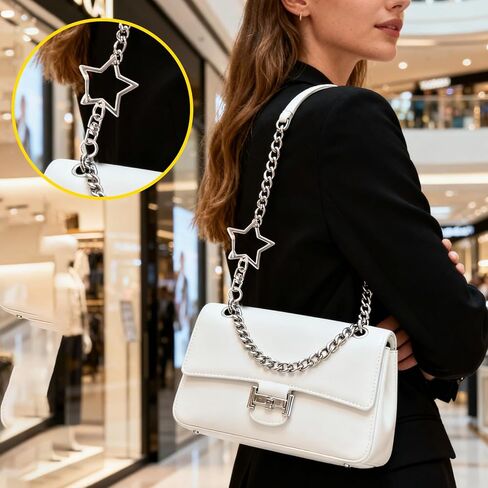 30 قطعة من مشبك سلسلة المفاتيح على شكل نجمة، سلسلة مفاتيح زنبركية على شكل نجمة فضية مقاس 2.54 سم مع إبزيم تعليق سلسلة وحلقة قفز مفتوحة، مشابك سلاسل مفاتيح تدور 360 درجة للحرف اليدوية وسلاسل المفاتيح لصناعة المجوهرات in Saudi Arabia