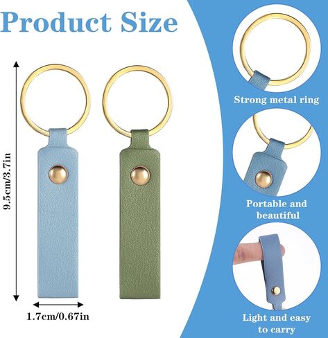 100Pcs Leather Keychain Blanks, PU Leather Key Chain Laser Engraving Blanks Kit with Key Rings, Rectangular Laser Engraving Key Chain for DIY Craft Keychain (Multi Colors) in Saudi Arabia