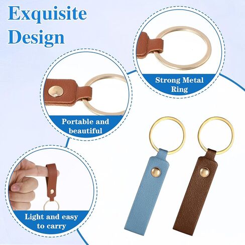 100Pcs Leather Keychain Blanks, PU Leather Key Chain Laser Engraving Blanks Kit with Key Rings, Rectangular Laser Engraving Key Chain for DIY Craft Keychain (Multi Colors) in Saudi Arabia