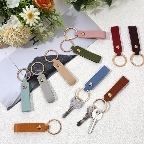 100Pcs Leather Keychain Blanks, PU Leather Key Chain Laser Engraving Blanks Kit with Key Rings, Rectangular Laser Engraving Key Chain for DIY Craft Keychain (Multi Colors) in Saudi Arabia
